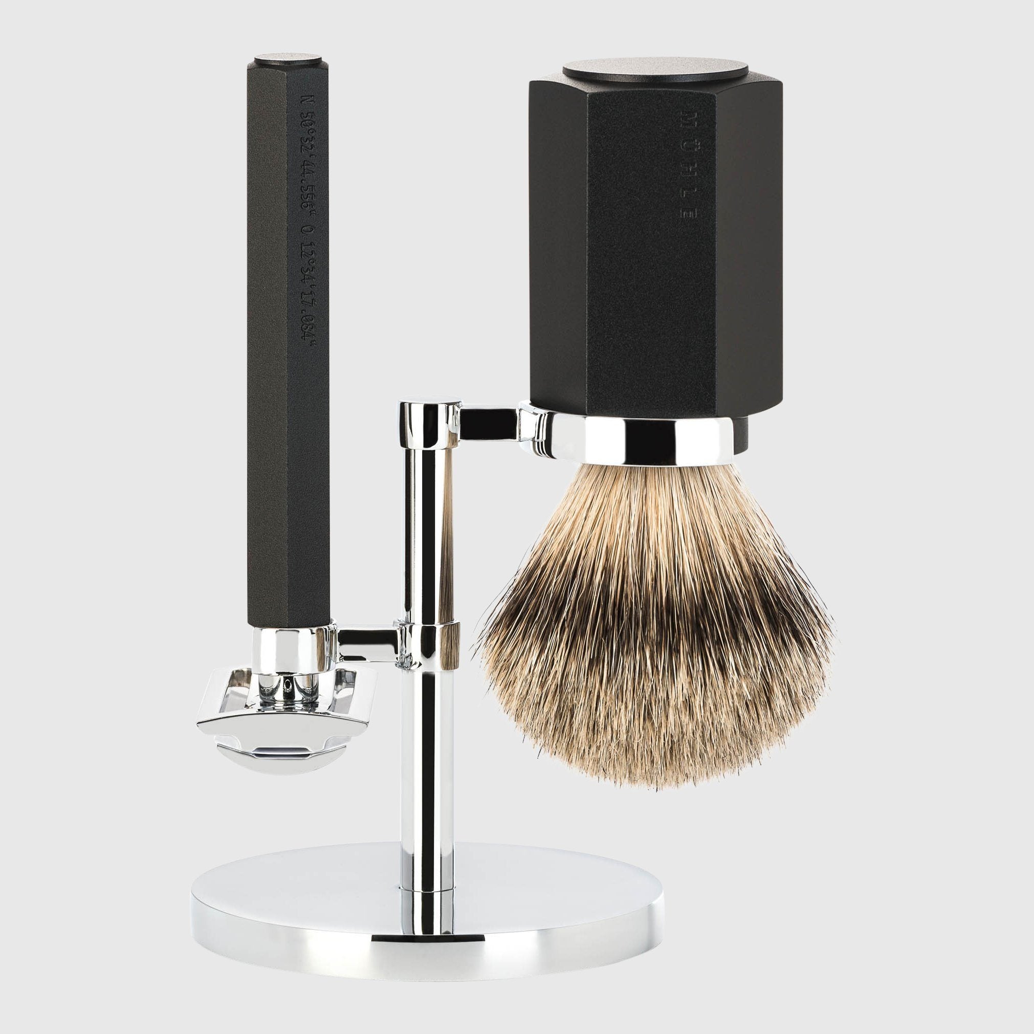 muhle-hexagon-barbersett-barbersett-silvertip-badger-muhle-graphite-silvertip-grevlinghar-225827